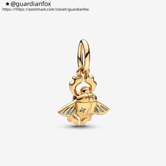 Pandora Disney Aladdin Scarab Beetle Dangle Charm - Picture 1 of 4